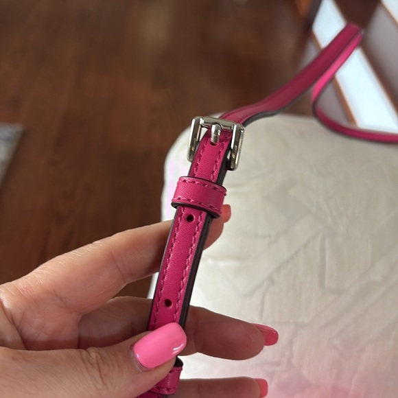 NWT Michael Kors Jet Set large Pink ombre signature logo Crossbody structured - Picture 13 of 16